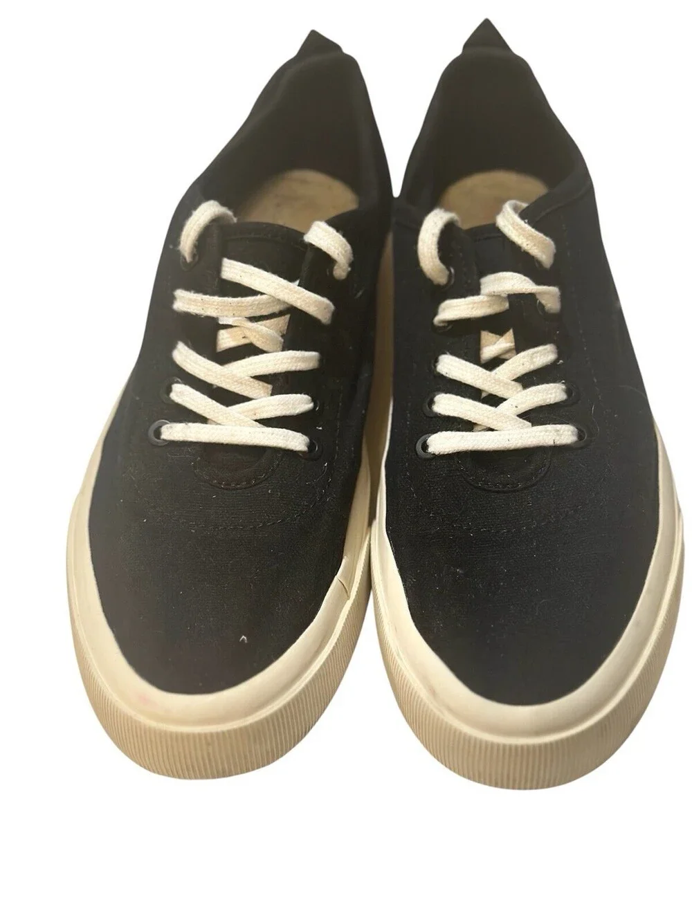 Everlane Women’s 8 The Forever Organic Cotton Shoes Black Canvas Sneakers New